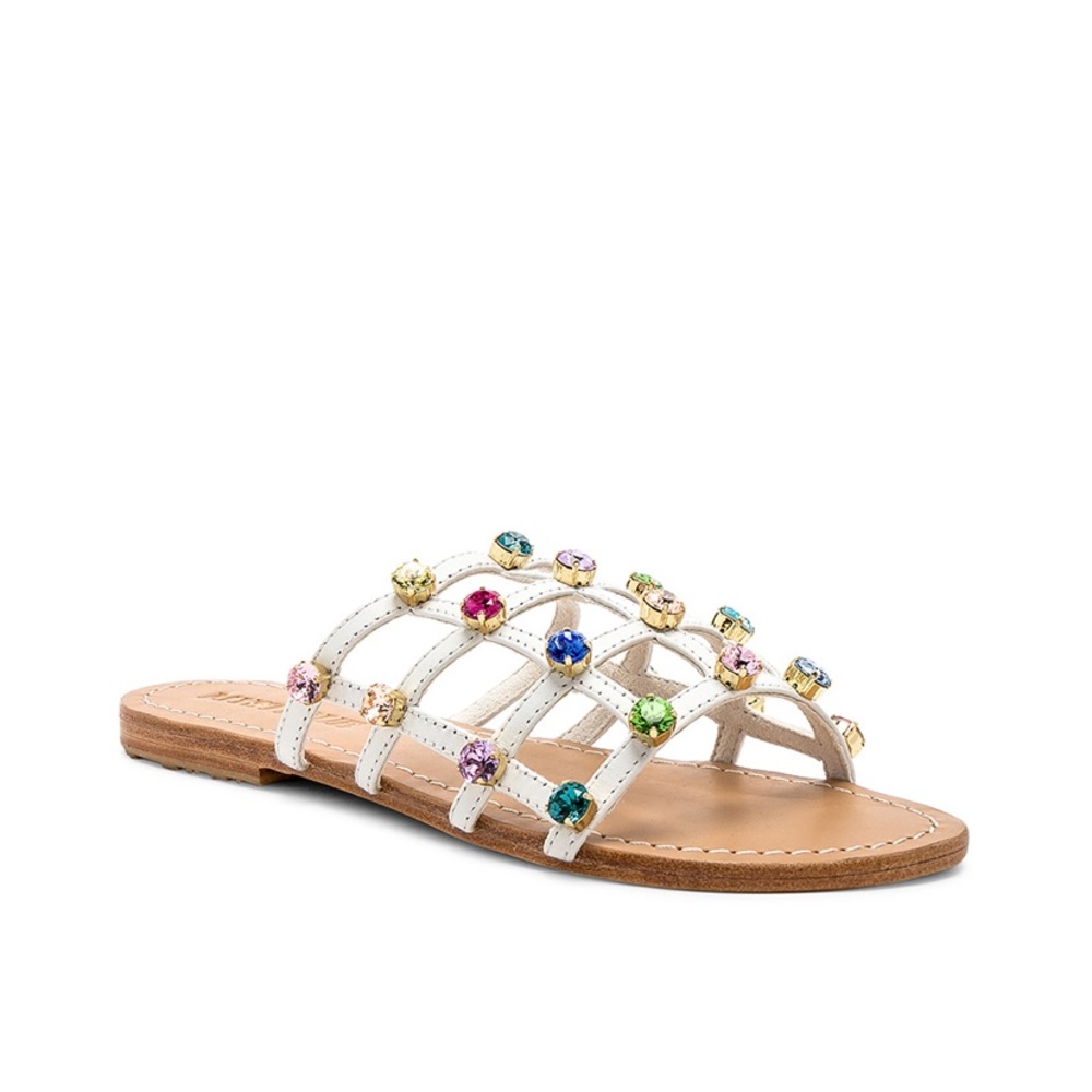 Mystique Caged jeweled slide in white BNWB!